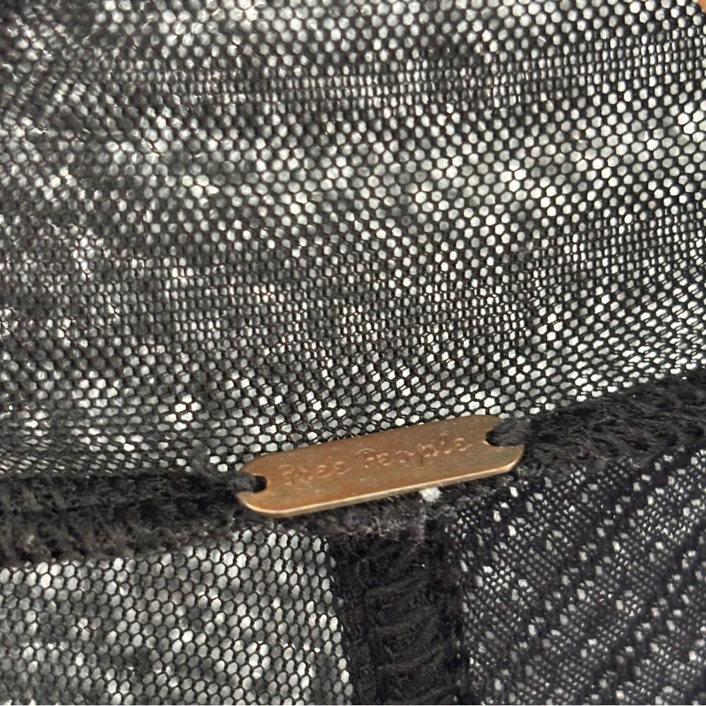 Free People Black Saheli Mesh Detail Top - Picture 3 of 8